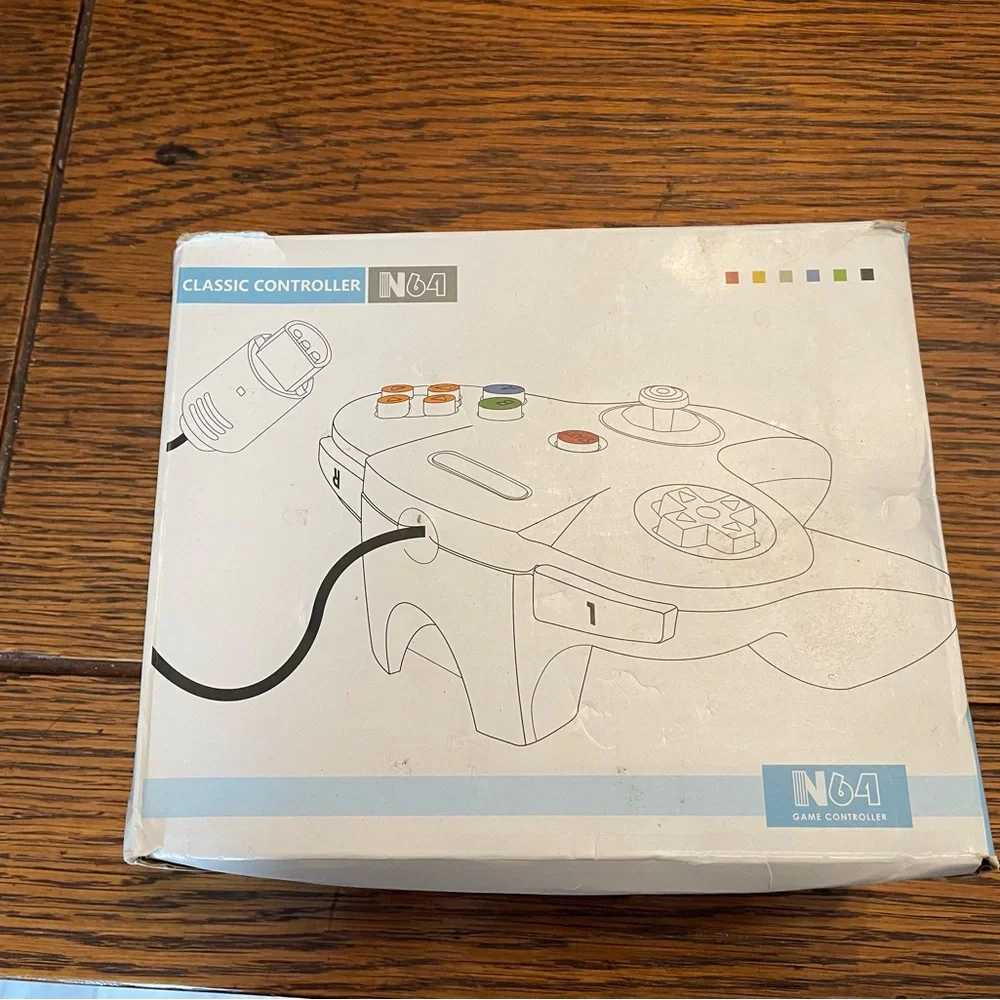 Nintendo Boxed N64 Game Controller Packaging in White and Gray